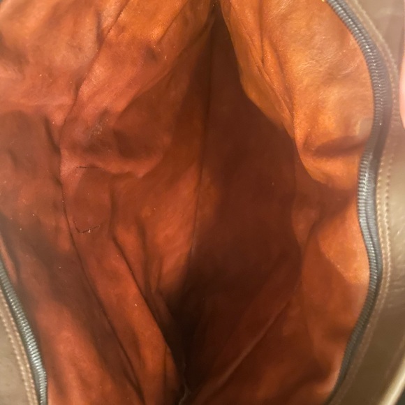 Vintage 70s Brown Leather Jerry Moss Large Clutch Handbag Rare Purse 1970 - Picture 3 of 9